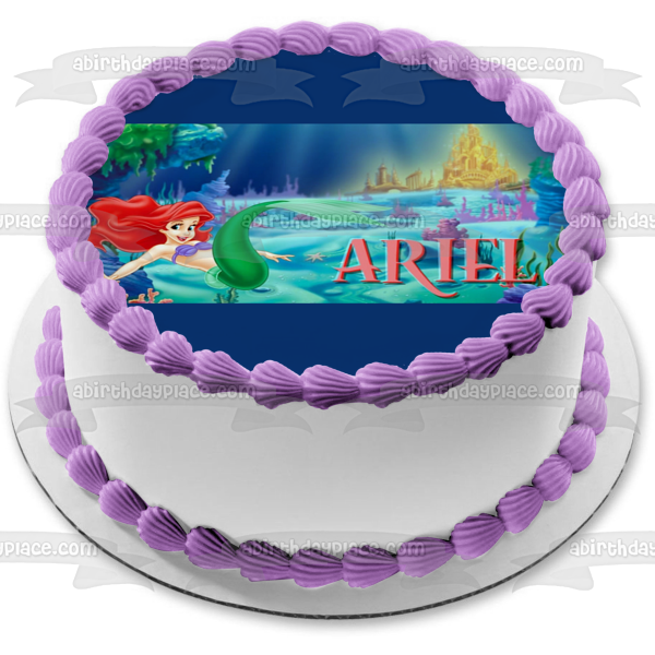 Disney Princes Ariel the Little Mermaid Swimming Edible Cake Topper Image ABPID09295