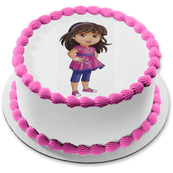 Adorno comestible para tarta con joyas brillantes de Dora y sus amigos, imagen ABPID10325 