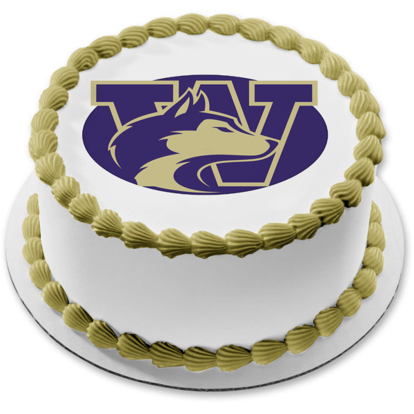 Imagen comestible para tarta con logotipo de la Universidad de Washington Huskies NCAA ABPID10329 