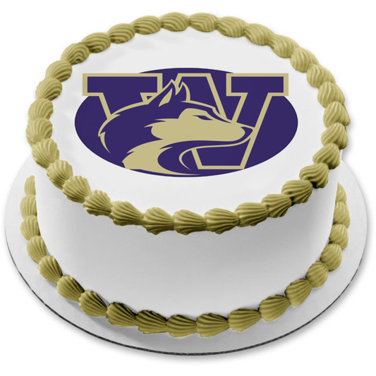 Imagen comestible para tarta con logotipo de la Universidad de Washington Huskies NCAA ABPID10329 