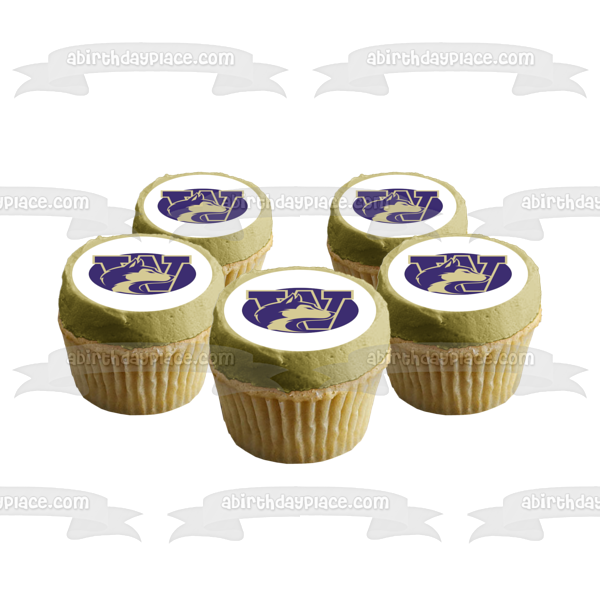 Imagen comestible para tarta con logotipo de la Universidad de Washington Huskies NCAA ABPID10329 