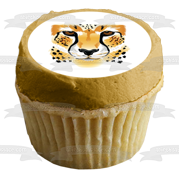 Cheetah Face Edible Cake Topper Image ABPID10575