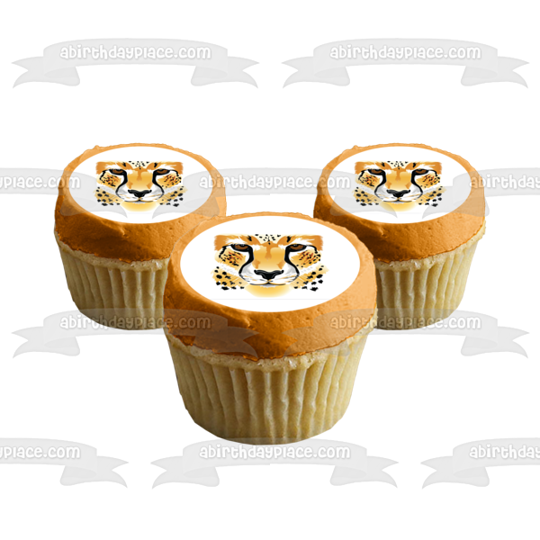 Cheetah Face Edible Cake Topper Image ABPID10575