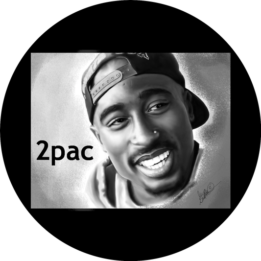 2 Pac Tupac Foto en blanco y negro Decoración comestible para tarta Imagen ABPID10356 