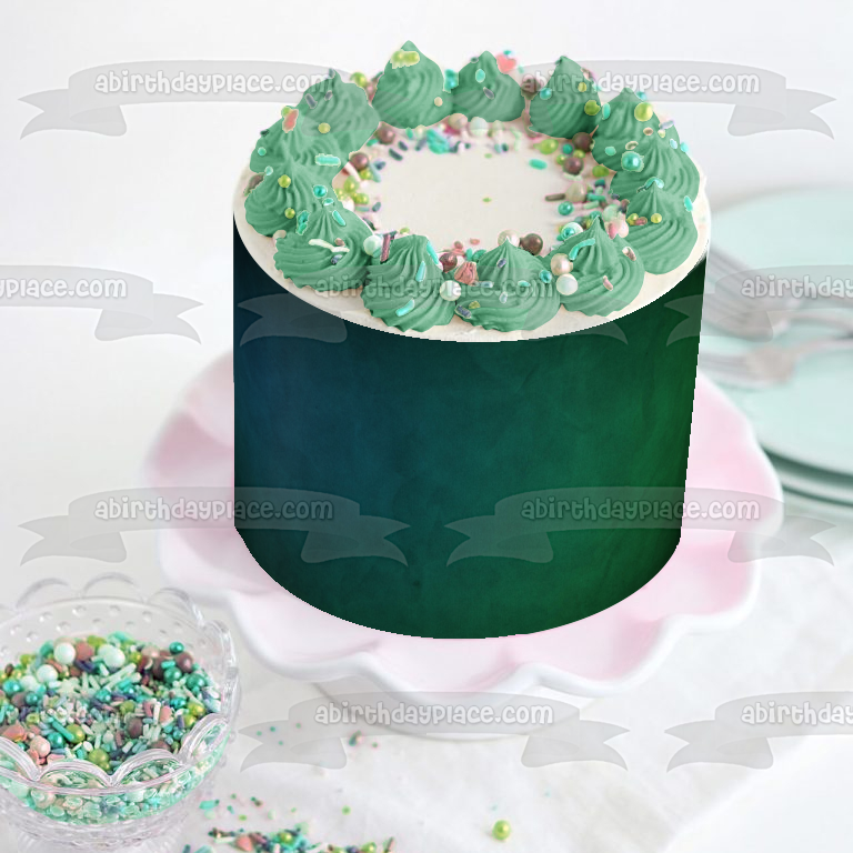 Imagen comestible para decoración de tarta con fondo azul y verde ABPID10577 