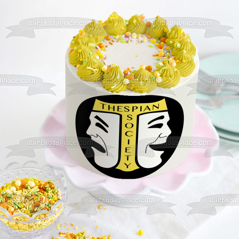 International Thespian Society Logo Honor Society High School Edible Cake Topper Image ABPID10398