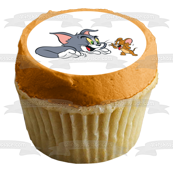 Imagen comestible para decoración de tarta de Tom y Jerry riendo ABPID10429 