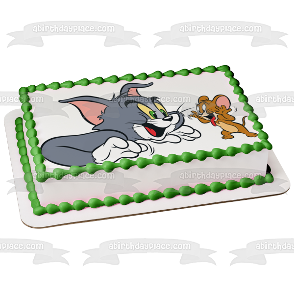 Imagen comestible para decoración de tarta de Tom y Jerry riendo ABPID10429 