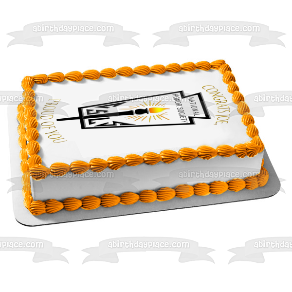 Imagen comestible para tarta con el logotipo de la Sociedad Nacional de Honor de la escuela secundaria ABPID10451 