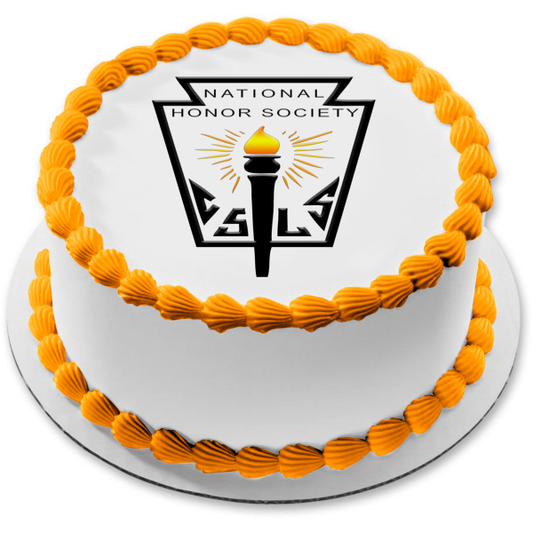 Imagen comestible para tarta con el logotipo de la Sociedad Nacional de Honor de la escuela secundaria ABPID10451 