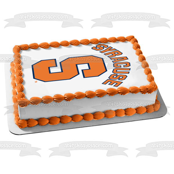 Syracuse University Football Logo NCAA Edible Cake Topper Image ABPID10684