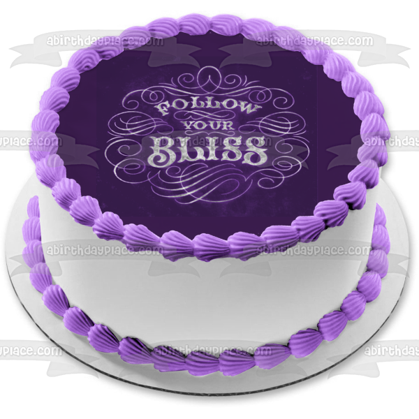 Imagen comestible para decoración de tarta con fondo morado de Follow Your Bliss ABPID10710 