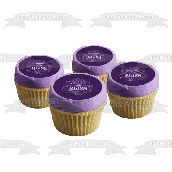 Imagen comestible para decoración de tarta con fondo morado de Follow Your Bliss ABPID10710 