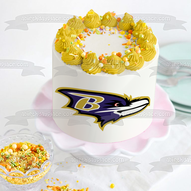 Imagen comestible para tarta con logotipo de los Baltimore Ravens de la NFL ABPID10726 