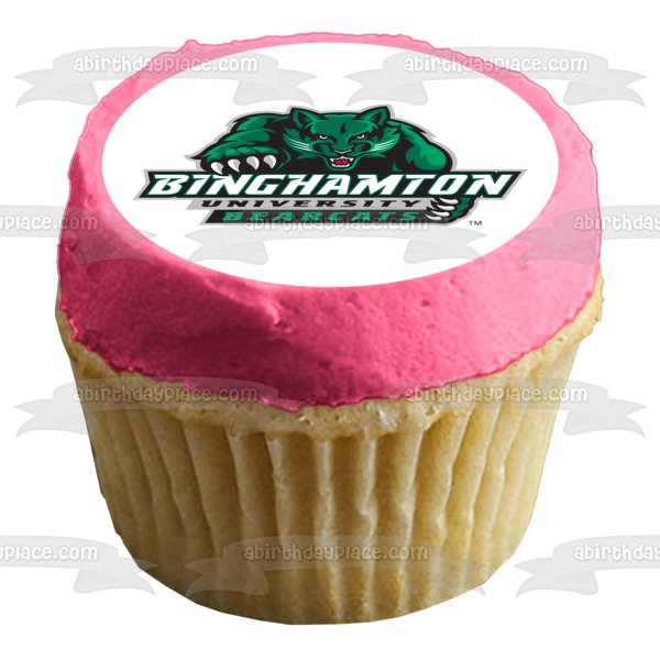 Imagen comestible para tarta con logotipo de los Bearcats de la Universidad de Binghamton NCAA ABPID10746 