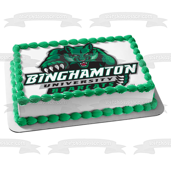 Imagen comestible para tarta con logotipo de los Bearcats de la Universidad de Binghamton NCAA ABPID10746 