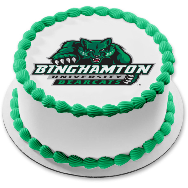 Imagen comestible para tarta con logotipo de los Bearcats de la Universidad de Binghamton NCAA ABPID10746 