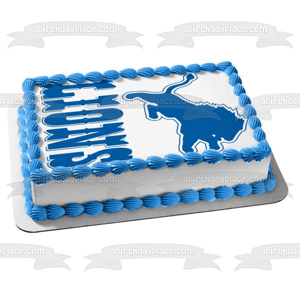 Detroit Lions Edible Birthday Cake Topper