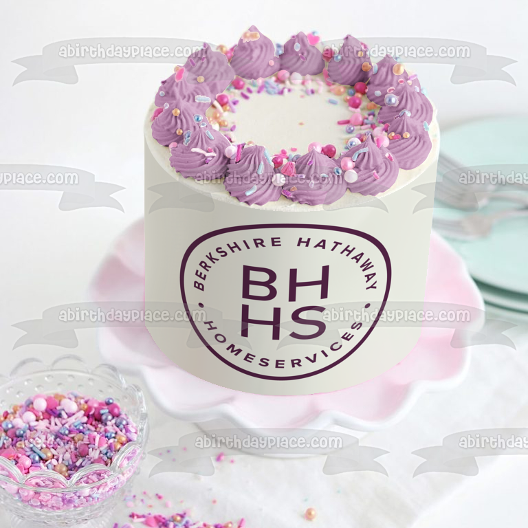 Imagen comestible para decoración de tarta con el logotipo de Berkshire Hathaway Home Services ABPID10964 