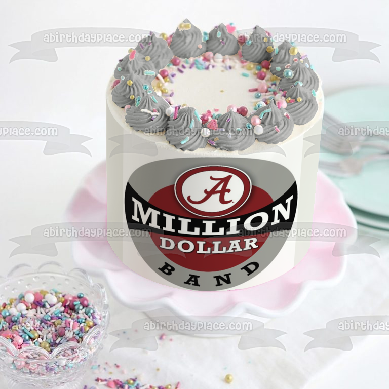 Imagen comestible para decoración de tarta con logotipo de Alabama Crimson Tide Football NCAA Million Dollar Band ABPID11046 