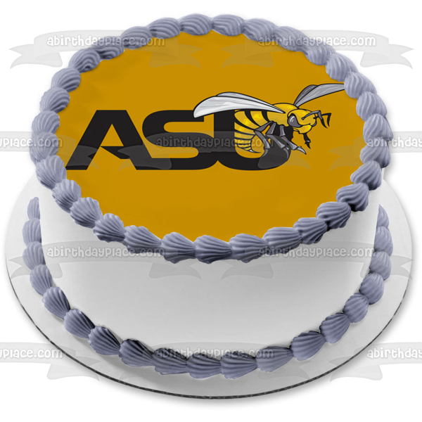 Imagen comestible para decoración de tarta con el logotipo del equipo de los Hornets de la Universidad Estatal de Alabama ABPID55596 