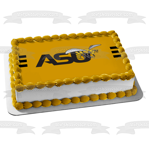 Imagen comestible para decoración de tarta con el logotipo del equipo de los Hornets de la Universidad Estatal de Alabama ABPID55596 