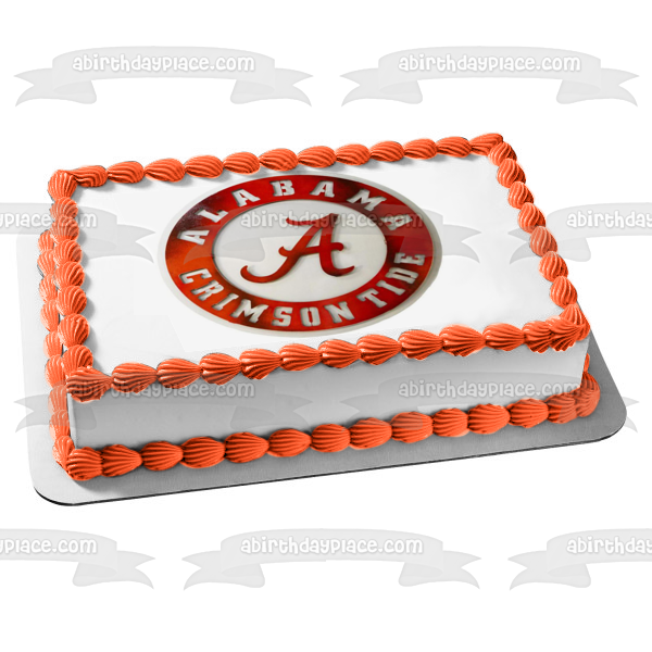 Imagen de decoración comestible para tarta con el logotipo desgastado de Alabama Crimson Tide ABPID55598 