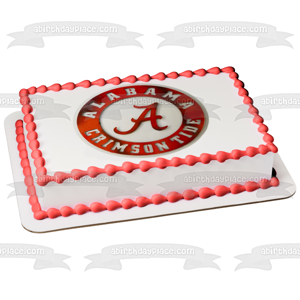 Imagen de decoración comestible para tarta con el logotipo desgastado de Alabama Crimson Tide ABPID55598 