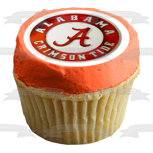 Imagen de decoración comestible para tarta con el logotipo desgastado de Alabama Crimson Tide ABPID55598 