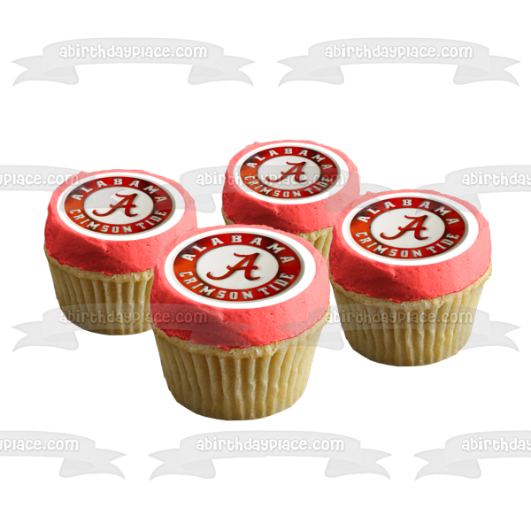 Imagen de decoración comestible para tarta con el logotipo desgastado de Alabama Crimson Tide ABPID55598 