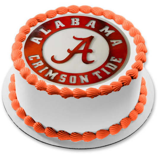 Imagen de decoración comestible para tarta con el logotipo desgastado de Alabama Crimson Tide ABPID55598 