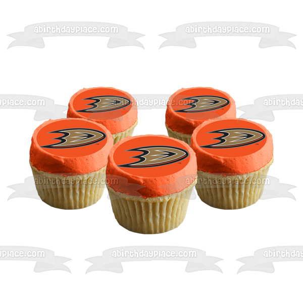 Anaheim Ducks National Hockey League Logo Edible Cake Topper Image ABPID55599