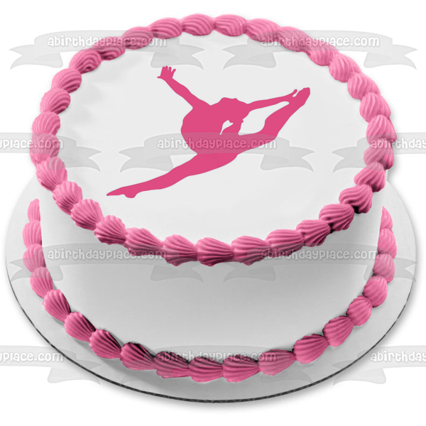 Gymnastics & Name Birthday Cake Topper - Acrylic or Bamboo - Little Dance  Australia