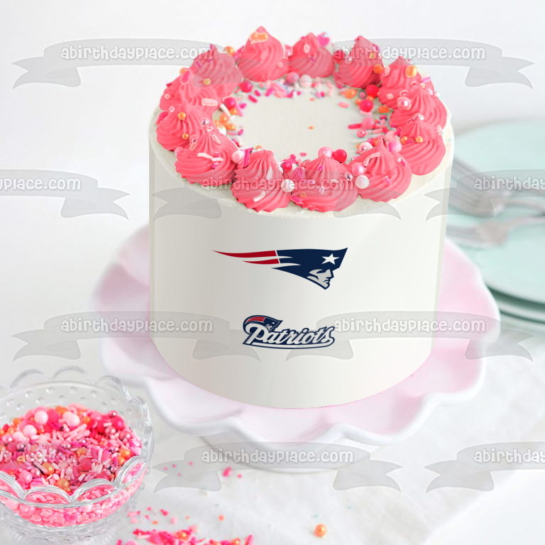 New England Patriots Logos NFL Edible Cake Topper Image ABPID11058