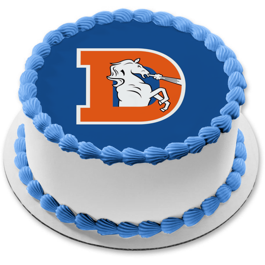 Denver Broncos Throwback Logo NFL Edible Cake Topper Image ABPID11062