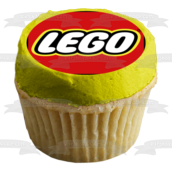 Imagen comestible para decoración de tarta con logotipo de LEGO, fondo rojo, ABPID11315 