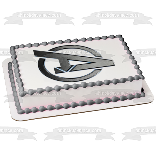 Adorno comestible para tarta con logotipo plateado de Marvel Avengers, imagen ABPID11317 