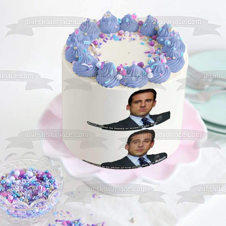 Imagen comestible para decoración de tarta con texto en inglés "The Office Michael Talking" ABPID11102 