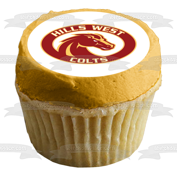 Imagen comestible para tarta con logotipo de Hills West Colts High School ABPID11110 