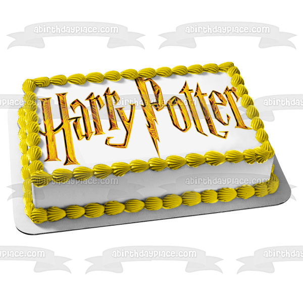 Harry Potter Gold Logo Edible Cake Topper Image ABPID11327