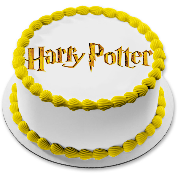 Harry Potter Gold Logo Edible Cake Topper Image ABPID11327