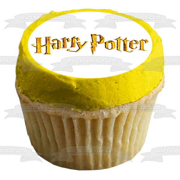 Harry Potter Gold Logo Edible Cake Topper Image ABPID11327