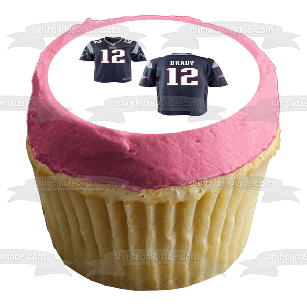 New England Patriots Tom Brady Jersey Front and Back NFL Edible Cake Topper Image ABPID11119