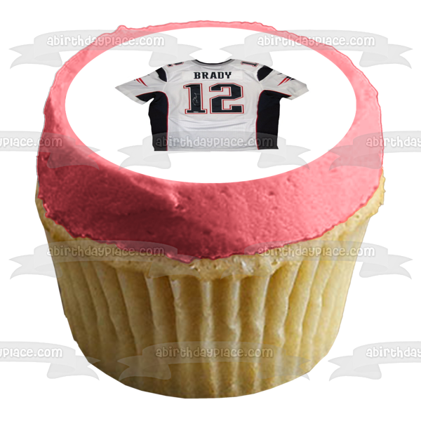 Imagen comestible para tarta de la NFL de los Patroits de Nueva Inglaterra Tom Brady 12 ABPID11130 