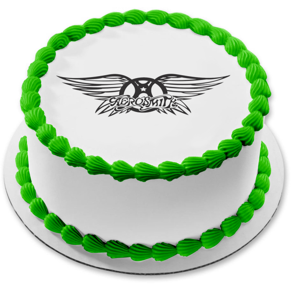 Imagen comestible para decoración de tarta con el logotipo de Aerosmith, música, ABPID11174 