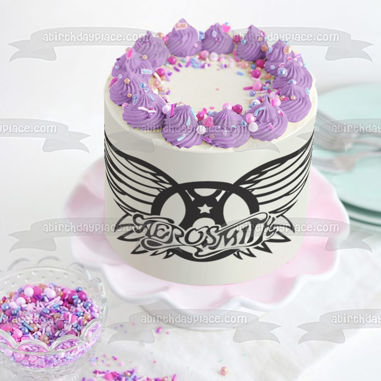 Imagen comestible para decoración de tarta con el logotipo de Aerosmith, música, ABPID11174 