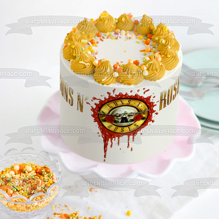 Guns N' Roses Logo Guns Roses Rock Band Edible Cake Topper Image ABPID11182