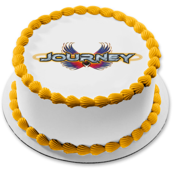 Decoración comestible para tarta con logotipo de Music Journey, banda de rock, imagen ABPID11183 