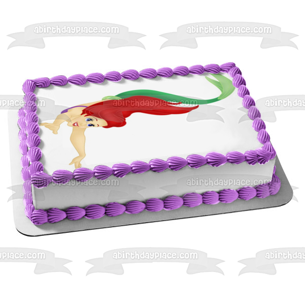 Imagen comestible para tarta de Disney La Sirenita Ariel nadando ABPID11186 