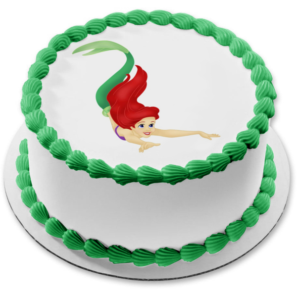 Imagen comestible para tarta de Disney La Sirenita Ariel nadando ABPID11186 